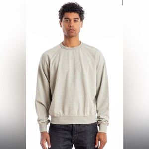 american rag 100% cotton sweatshirt - heather grey lightweight made in US. S nwt